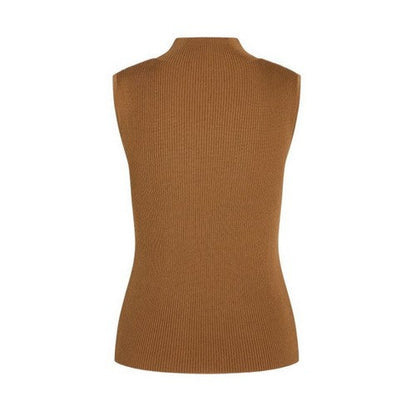 Missguided High Neck Rib Tank in Mocha