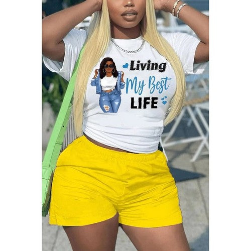 Living My Best Life Graphic Tee in White