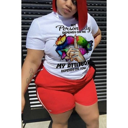My Attitude Plus Size Graphic Tee in White