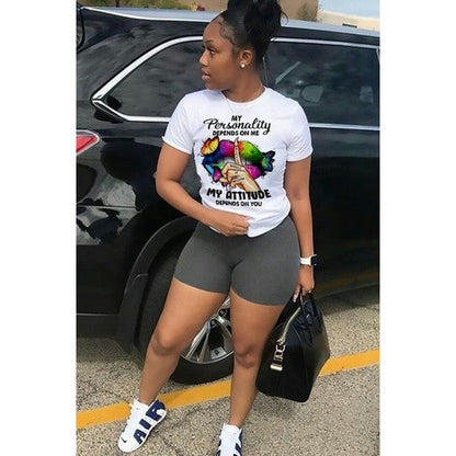 EBLY-564 My Attitude Graphic Tee in White