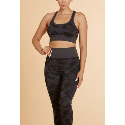 ST81033 Seamless Bra Top in Charcoal Camo