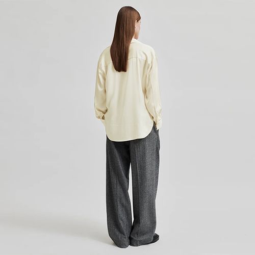 Satin Balloon Sleeve Blouse in Cream