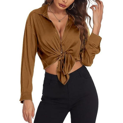 Dolman Sleeve Satin Shirt in Gold