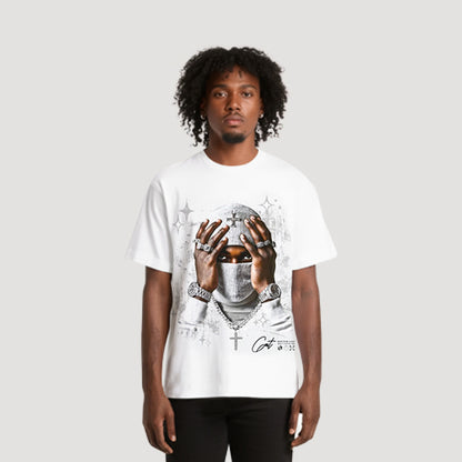 Masked Man Graphic Tee in White