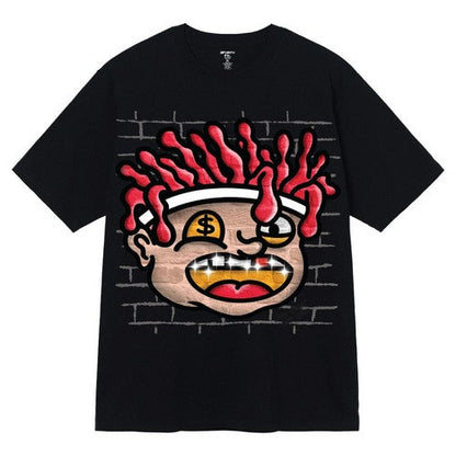 4833X Plus Size Big Head Graphic Tee in Black