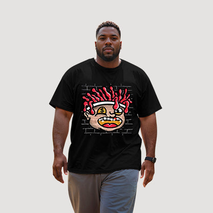 Plus Size Big Head Graphic Tee in Black