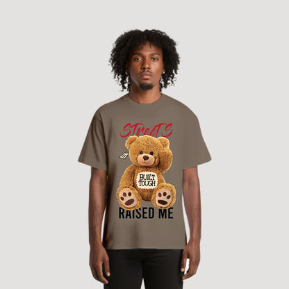 Streets Raised Me Graphic Tee in Mud