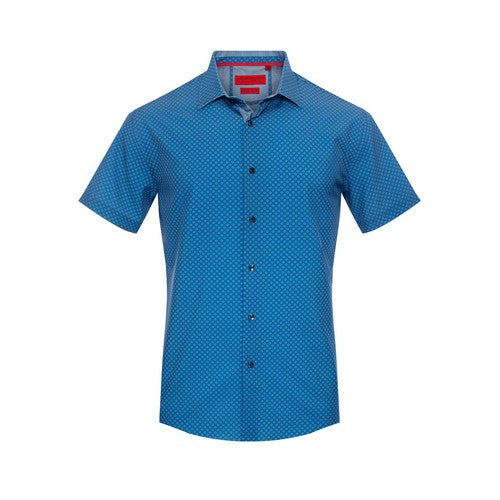 RBSTS-169 American Breed Short Sleeve Print Shirt in Blue