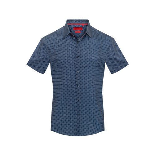 RBSTS-198 American Breed Short Sleeve Print Shirt in Navy