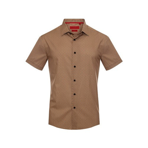RBSTS-208 American Breed Short Sleeve Print Shirt in Brown