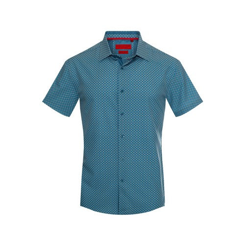 RBSTS-211 American Breed Short Sleeve Print Shirt in Teal