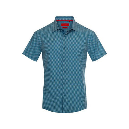 RBSTS-211 American Breed Short Sleeve Print Shirt in Teal