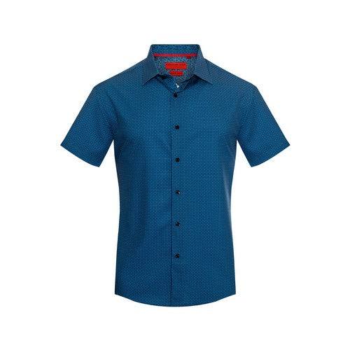 RBSTS-212 American Breed Short Sleeve Print Shirt in Dark Blue