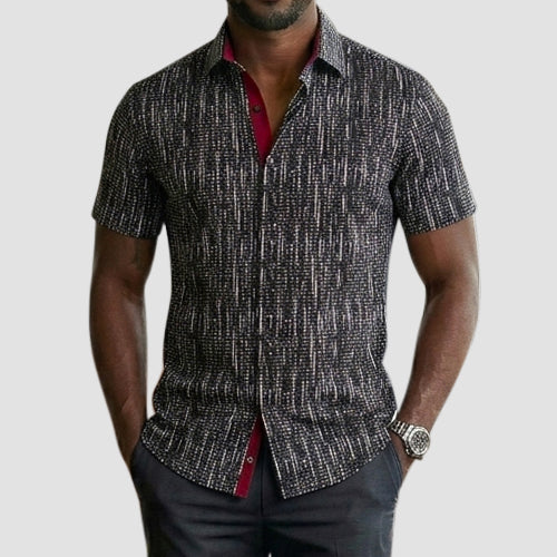 American Breed Short Sleeve Print Shirt in Black & White