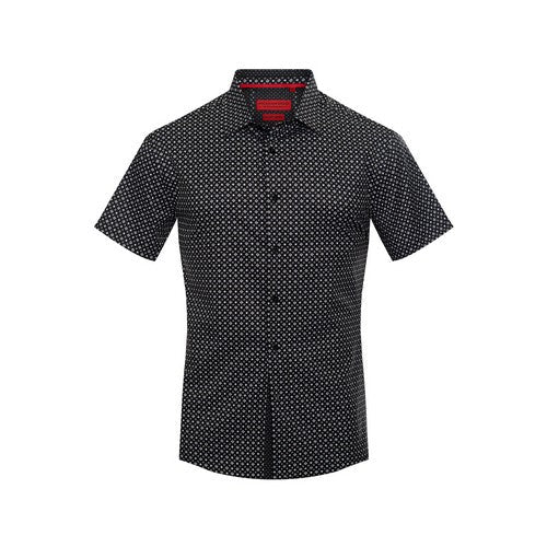 RBSTS-78 American Breed Short Sleeve Print Shirt in Black