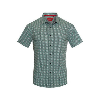 RBSTS-87 American Breed Short Sleeve Print Shirt in Moss Green