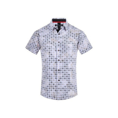 VIFOS-471 VIP Collection Short Sleeve Foil Shirt in White & Black