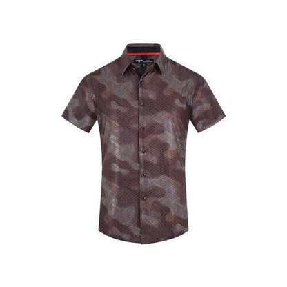 VIFOS-475 VIP Collection Short Sleeve Foil Shirt in Brown Cloud