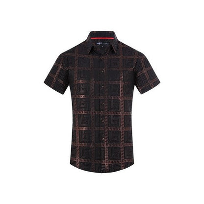 VIFOS-477 VIP Collection Short Sleeve Foil Shirt in Black & Bronze