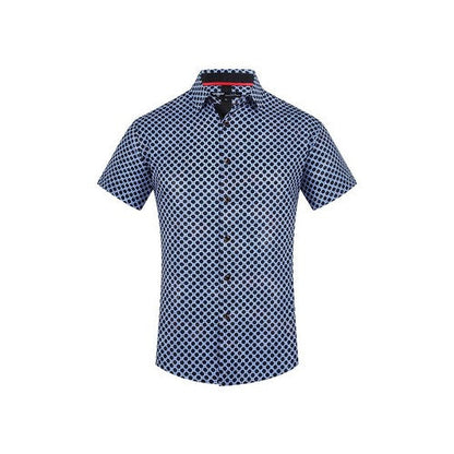 VIFOS-481 VIP Collection Short Sleeve Foil Shirt in Blue & Navy