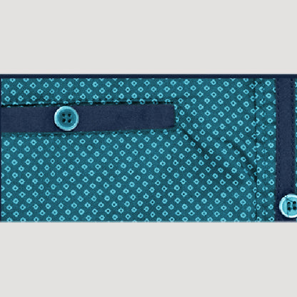 Breast Pocket Print Shirt in Aqua