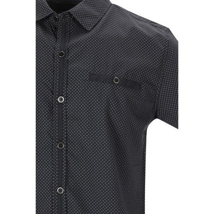 Breast Pocket Print Shirt in Black