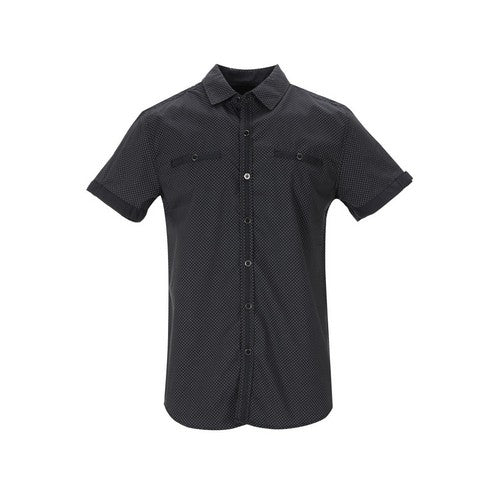 DO-RV10 Breast Pocket Print Shirt in Black