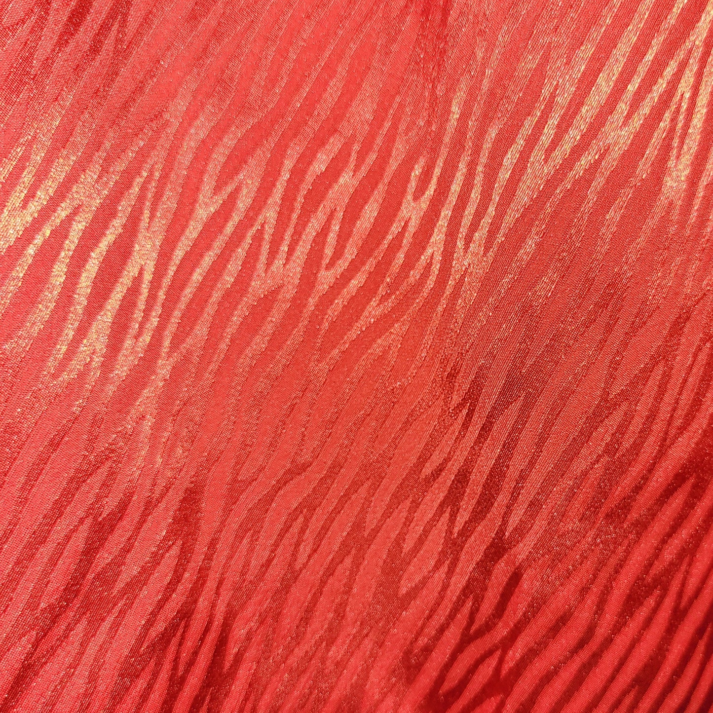 Tie Back High Neck Blouse in Red Tiger Stripe Satin