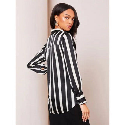 Lipsy Black Printed Satin Button Through Shirt