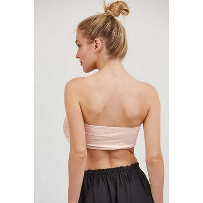 Tulle Flower Tube Top in Pink