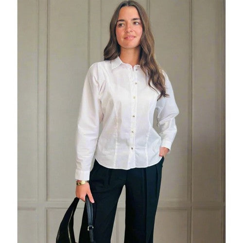 Naf Naf Panelled Batwing Shirt in White