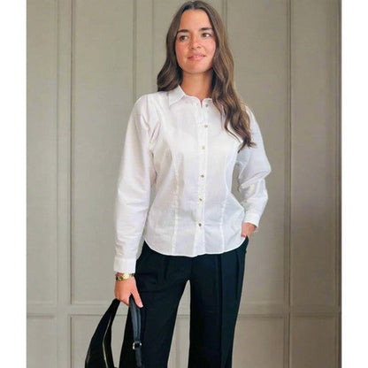 Naf Naf Panelled Batwing Shirt in White