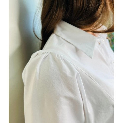 Naf Naf Panelled Batwing Shirt in White