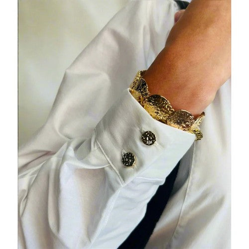 Naf Naf Panelled Batwing Shirt in White