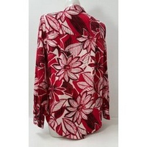 C&A Floral Print Shirt in Red & White