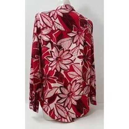 C&A Floral Print Shirt in Red & White