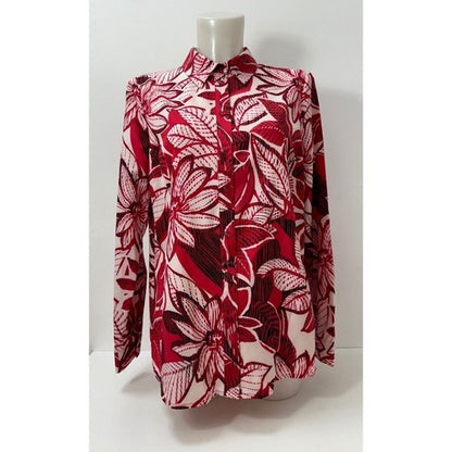 C&A Floral Print Shirt in Red & White