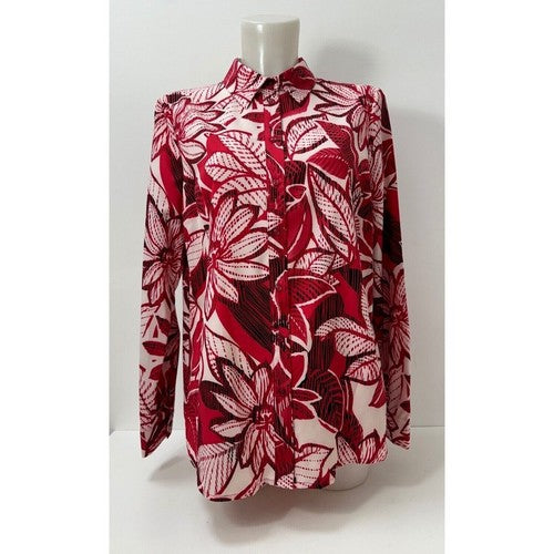 C&A Floral Print Shirt in Red & White