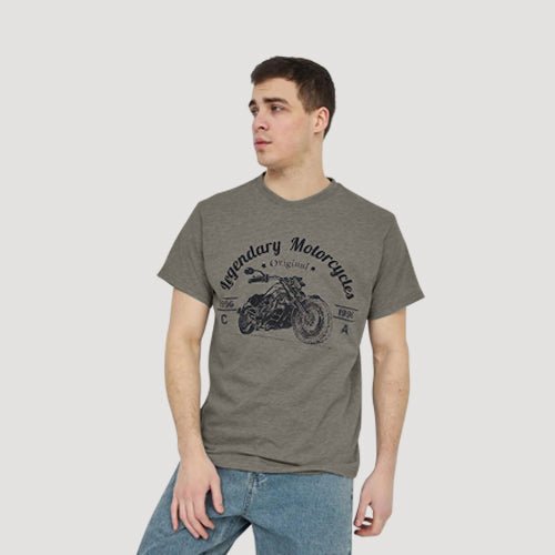 Size& Legendary Motorcycles Graphic Tee in Brown