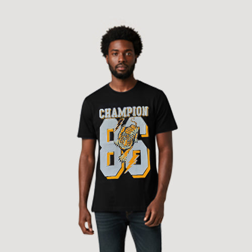 Rock & Rock Champion Graphic Tee in Black