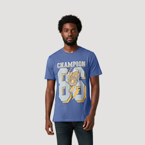 Rock & Rock Champion Graphic Tee in Light Blue