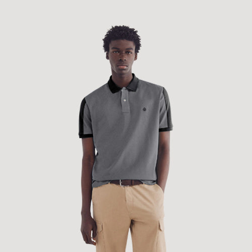 Rock & Rock Springfield Two-Tone Polo Shirt in Black
