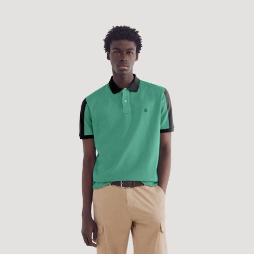 Rock & Rock Springfield Two-Tone Polo Shirt in Kelly Green