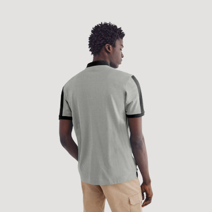 Rock & Rock Springfield Two-Tone Polo Shirt in Heather Grey