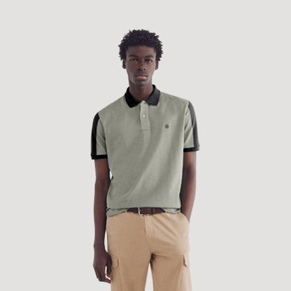 Rock & Rock Springfield Two-Tone Polo Shirt in Heather Grey