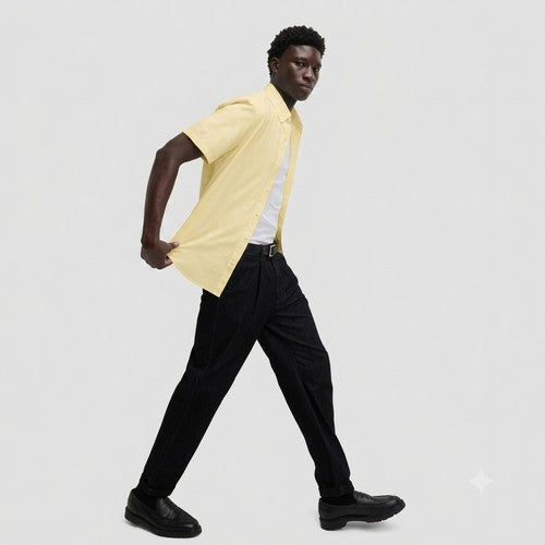 Marks & Spencer Ultimate Pure Cotton Oxford Shirt in Pale Yellow