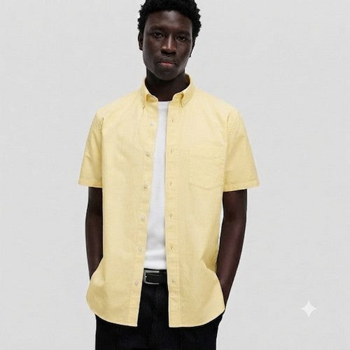 Marks & Spencer Ultimate Pure Cotton Oxford Shirt in Pale Yellow