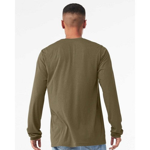 B&C Collection Long Sleeve Cotton Jersey in Heather Olive
