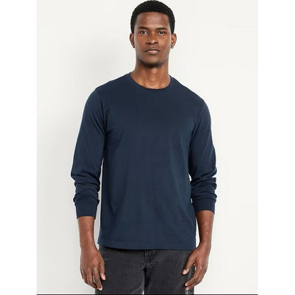 B&C Collection Long Sleeve Cotton Jersey in Navy