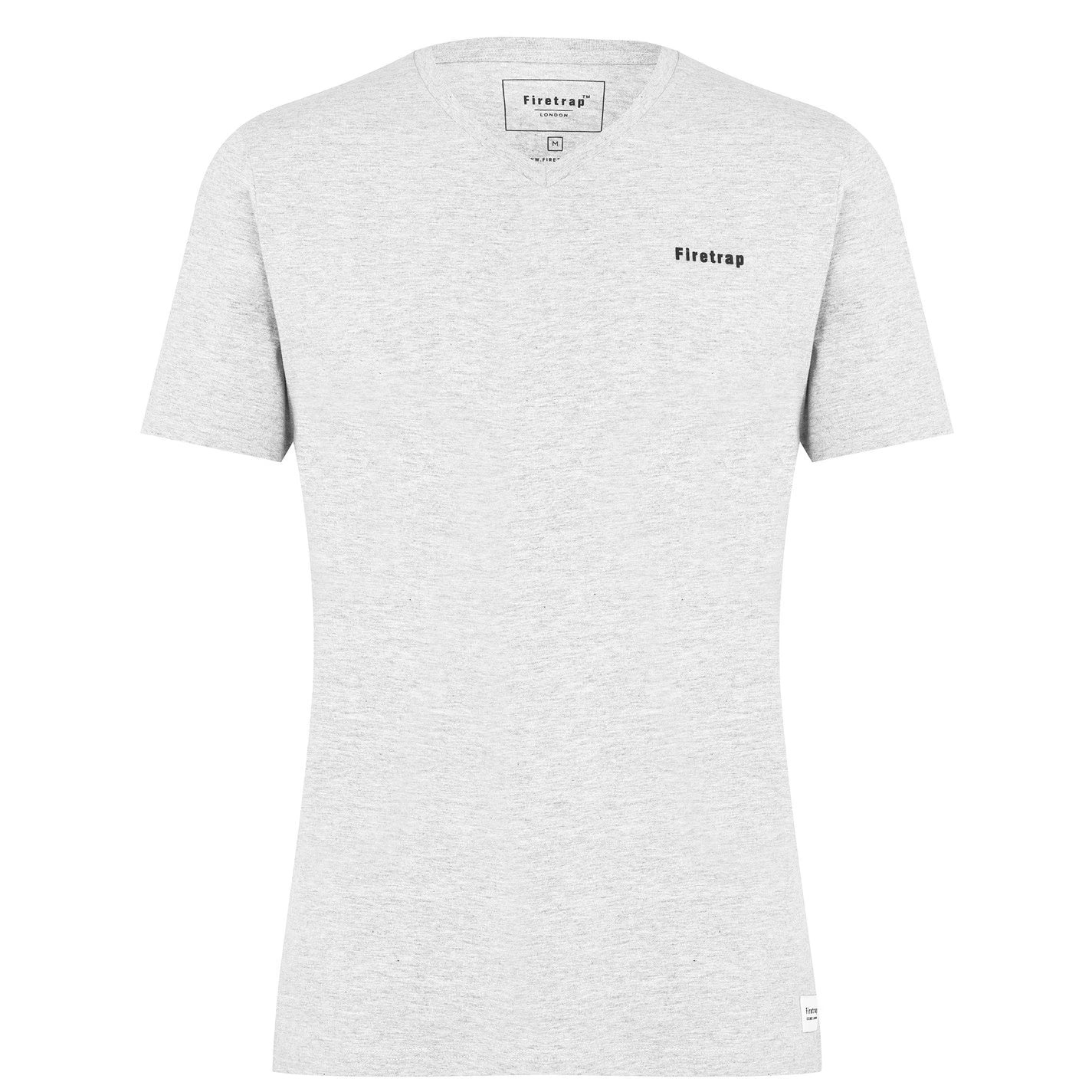 Fire Trap V-Neck T-Shirt in Grey